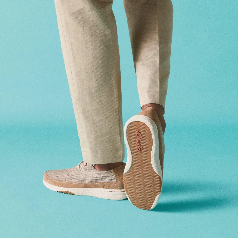 Mens Easeway Lace Sand Combination Sneakers Clarks online