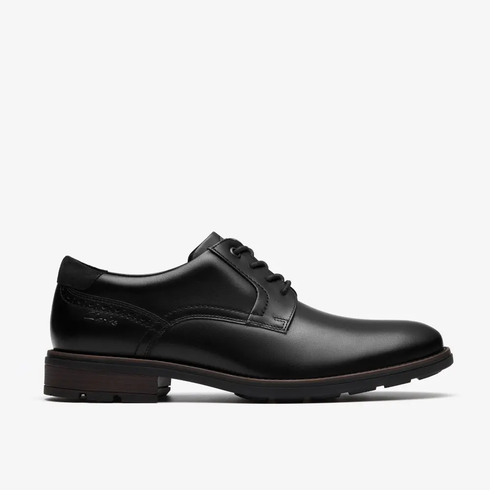 Mens Emmet Plain Black Smooth Shoes online