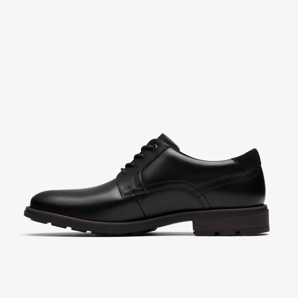 Mens Emmet Plain Black Smooth Shoes online