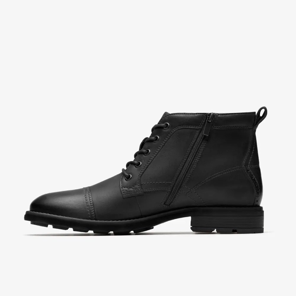 Mens Emmet Zip Black Distressed Boots online