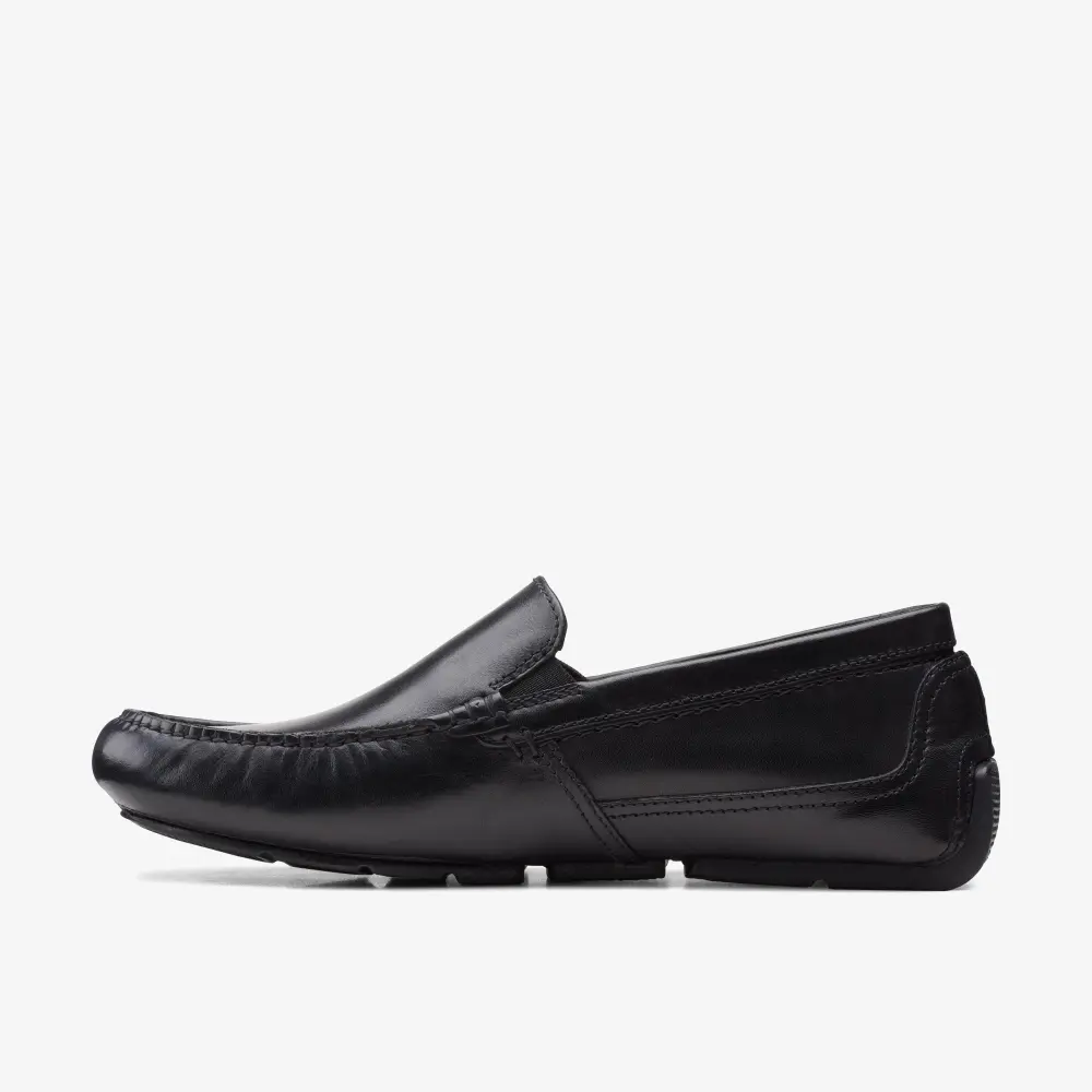 Mens Markman Plain Black Leather Driver Loafers online