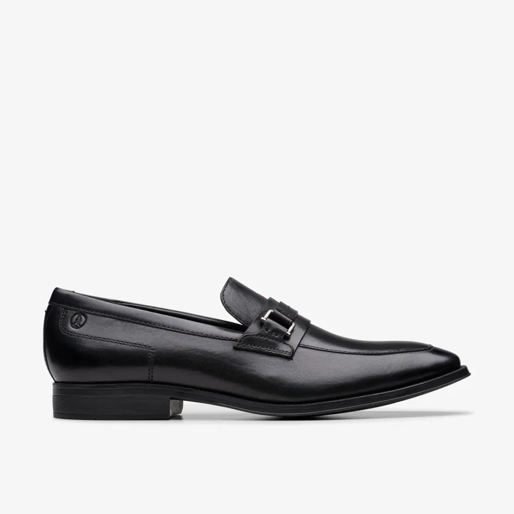 Mens Paulton Lo Black Leather Loafers online