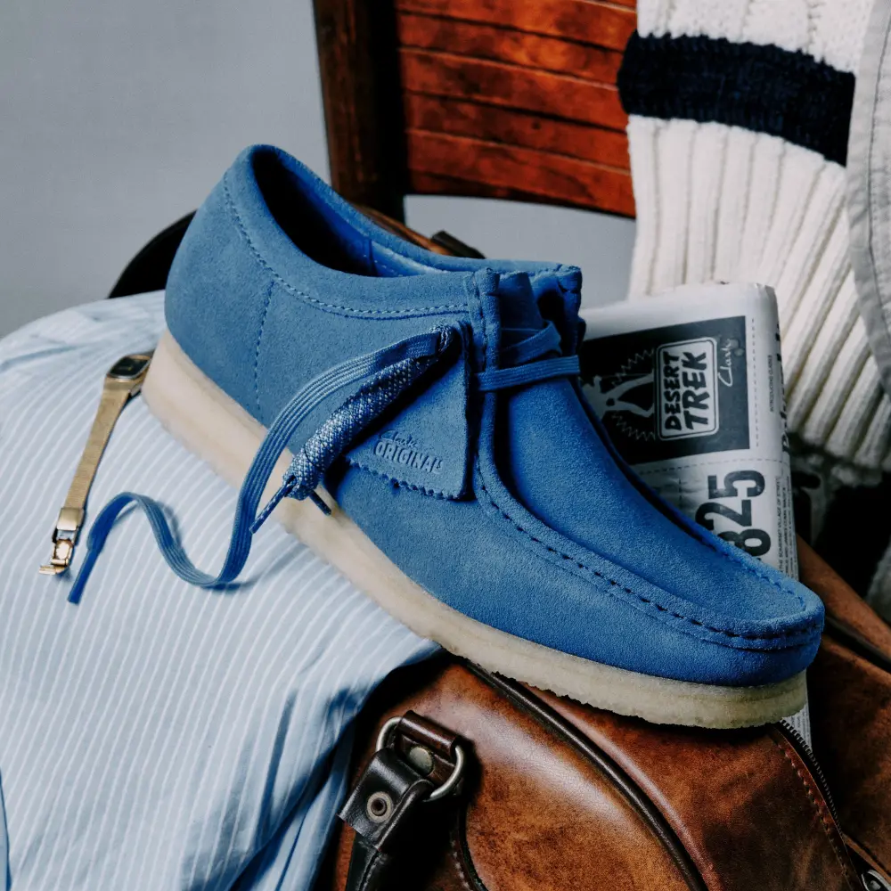 Mens Wallabee Blue Suede Shoes online