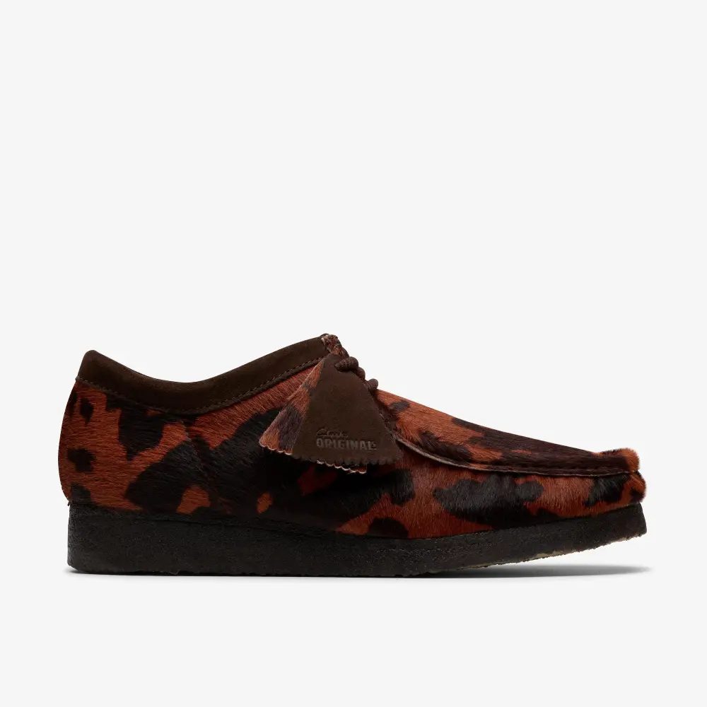 Mens Wallabee Brown Cow Print Wallabees online