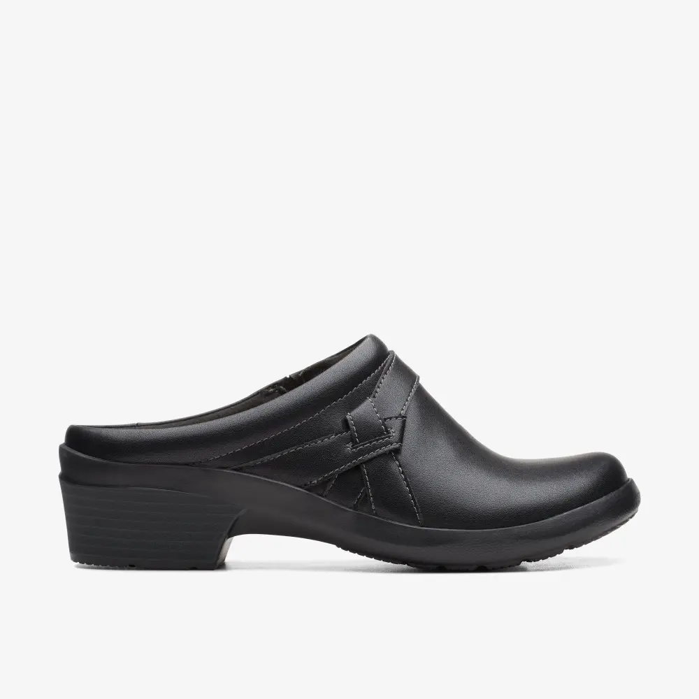 Women’s Angie Mist Black Leather Mules online