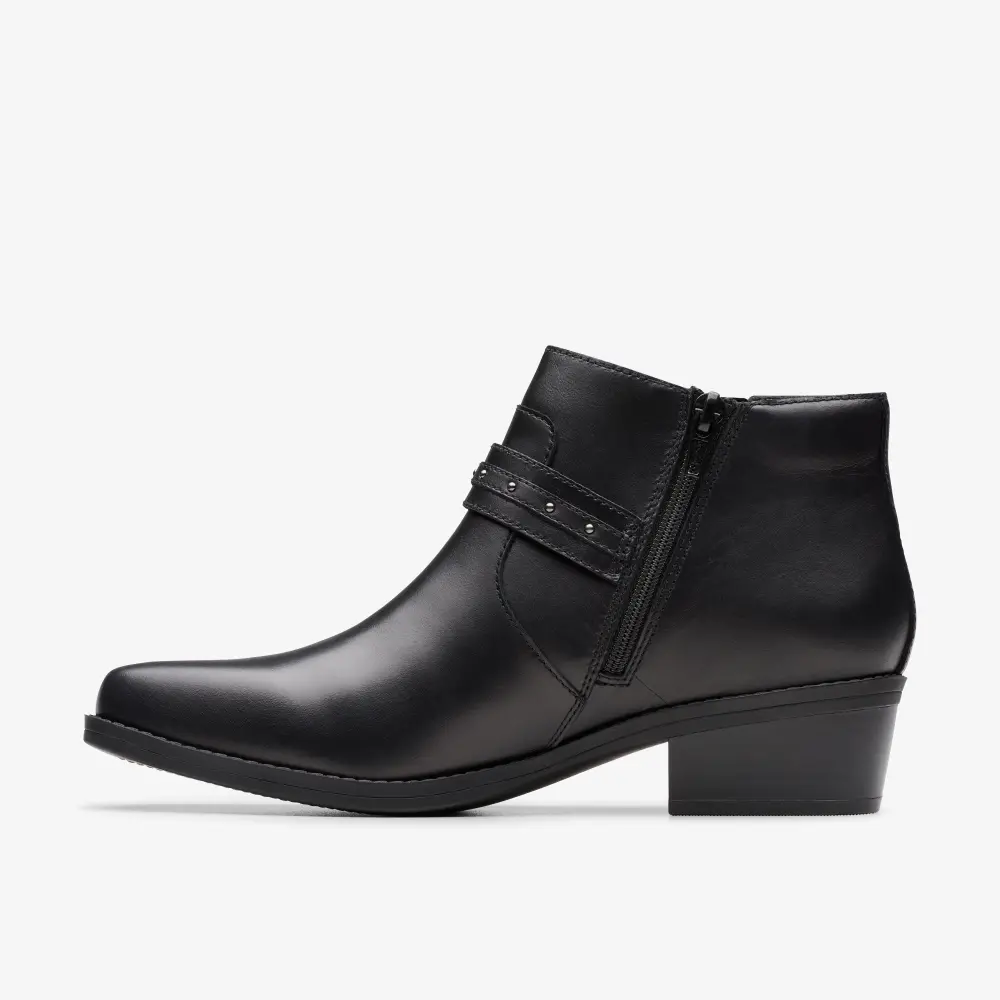 Womens Danyelle Wish Black Leather Ankle Boots online