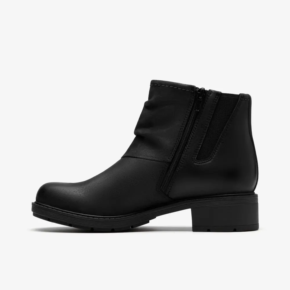 Womens Hearth Sofia Black Leather Ankle Boots online