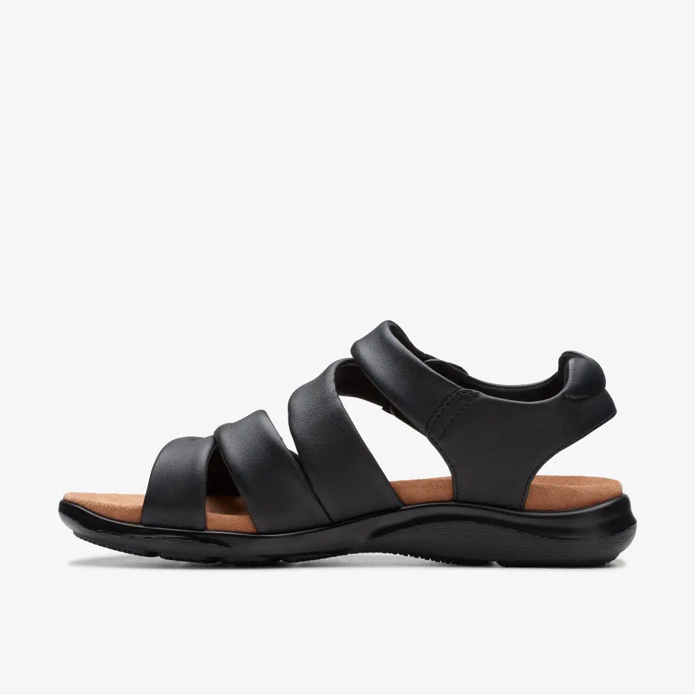 Women’s Kitly Ave Black Leather Flat Sandals online