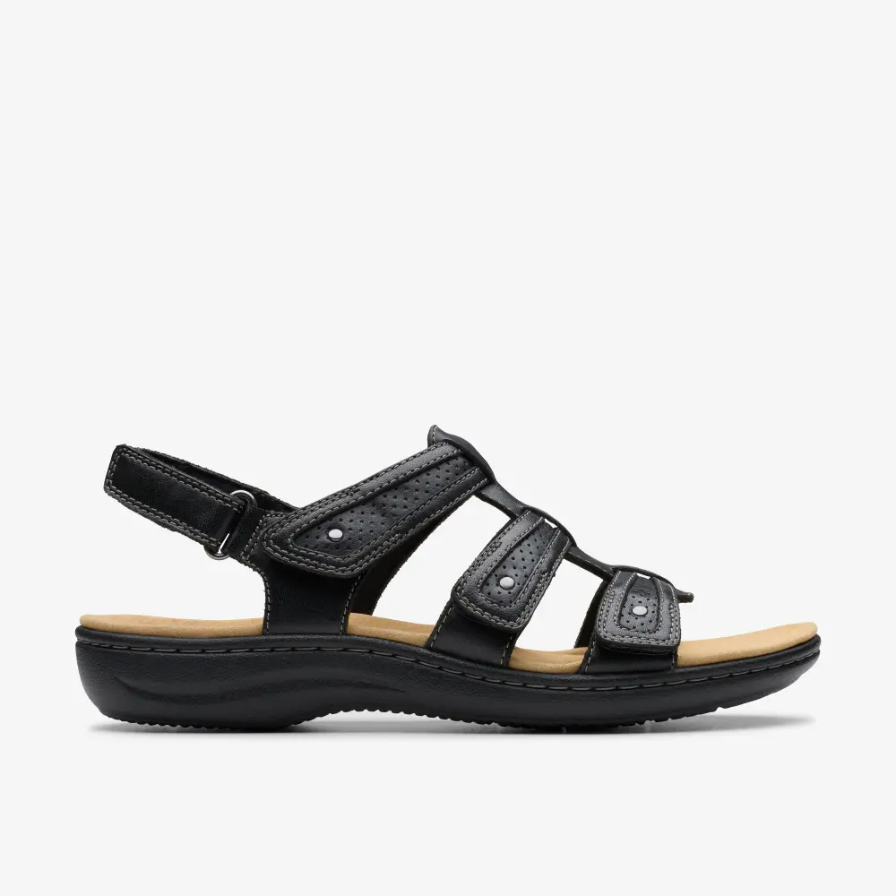 Womens Laurieann Ivy Black Leather Flat Sandals online