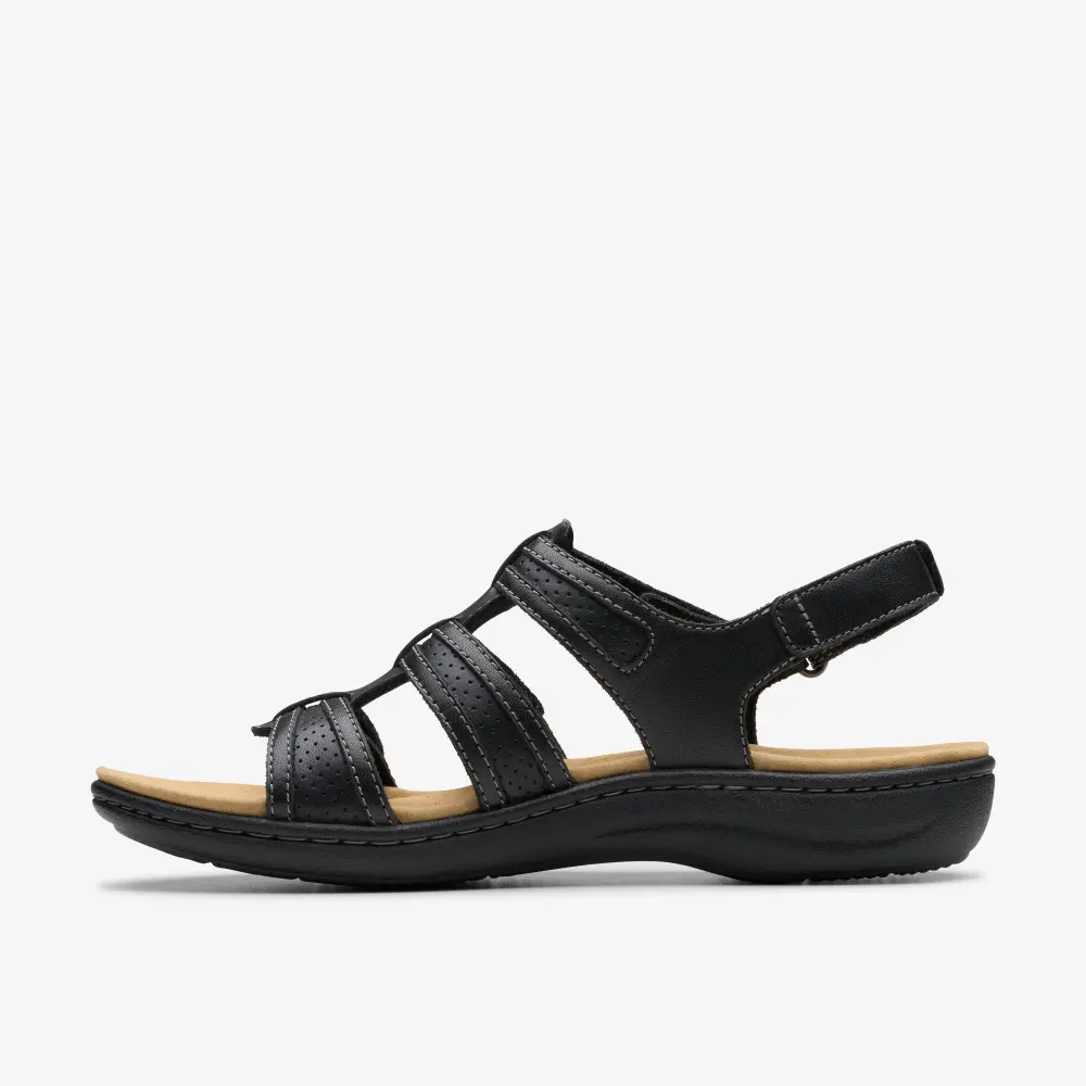Womens Laurieann Ivy Black Leather Flat Sandals online