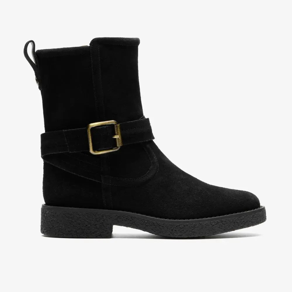 Womens Nella Mid Black Suede Mid Calf Boots online