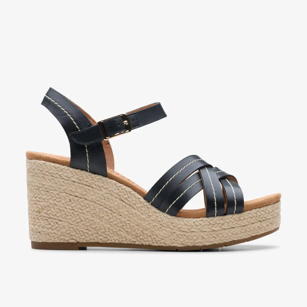 Women's Sabina Strap Black Leather Wedges Women’s Sabina Strap Black Leather Wedges online