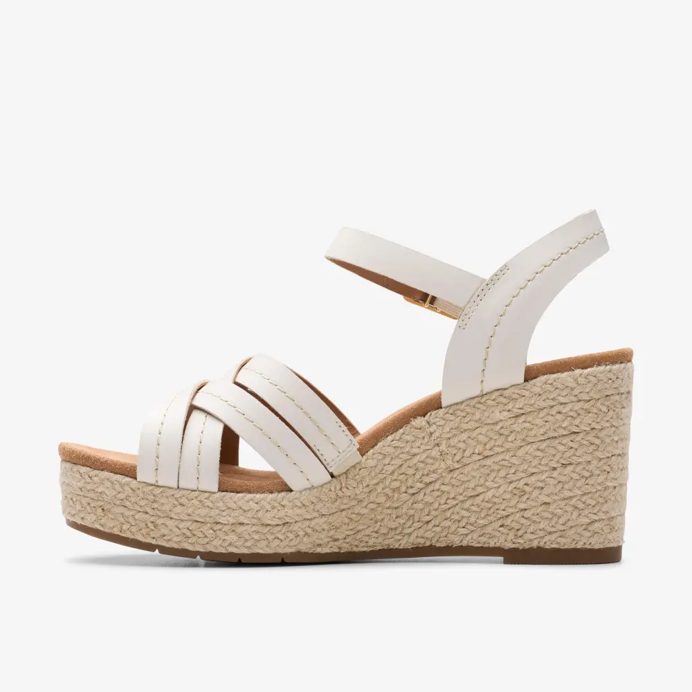 Women’s Sabina Strap Cream Leather Wedges online